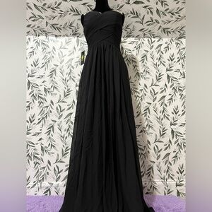 Stunning Wedtrend Black A Line Maxi Dress Gown Prom Formal Size S NWT